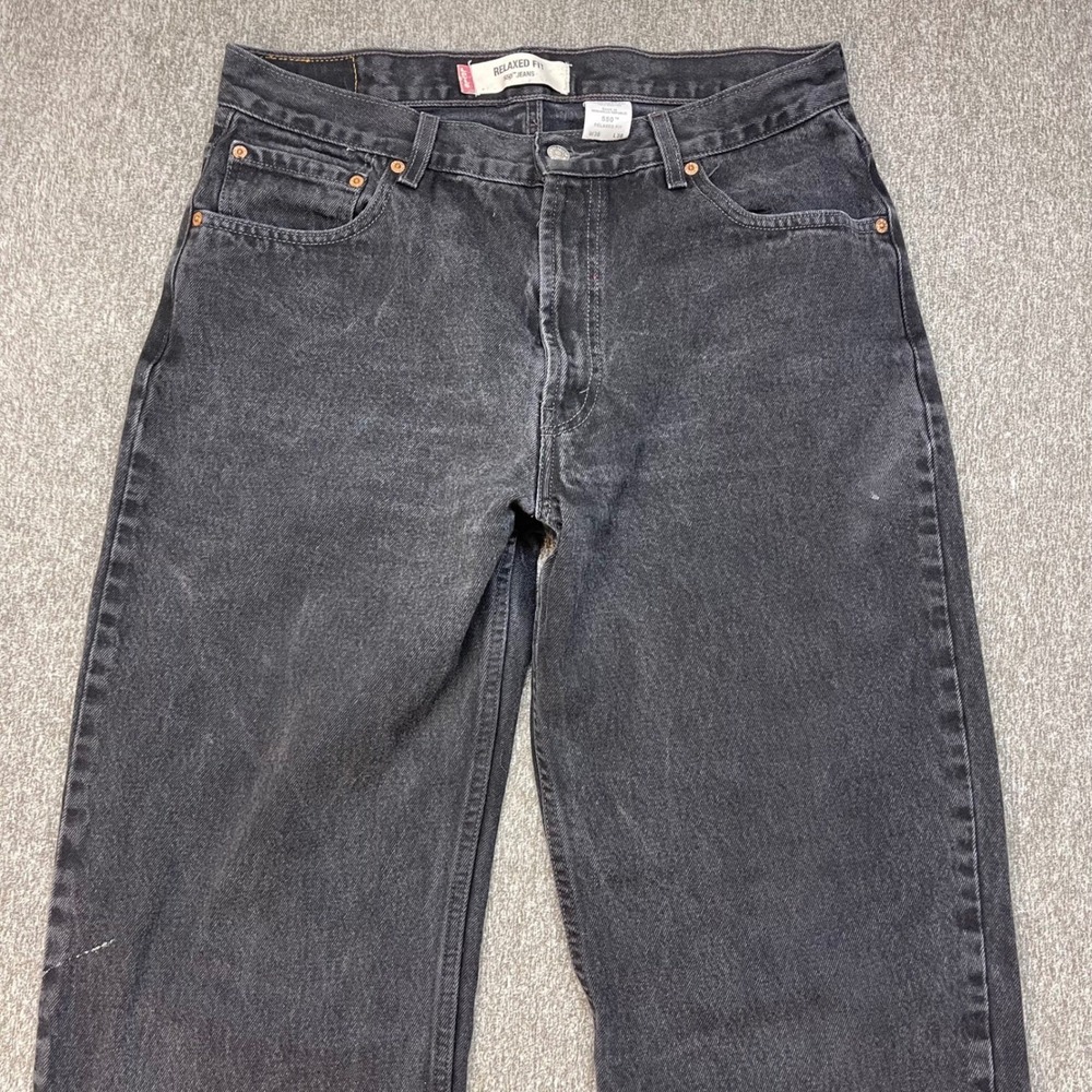 Levi's 550 Relaxed Fit Jeans Mens W36 L36 Black Denim (actual 36x35)